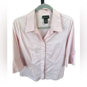 Lane Bryant Pink Button Up Blouse Size: 14/16